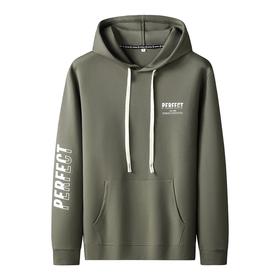 【新款DK】大依优型大码男装印花连帽卫衣长袖T恤加肥加大胖子上衣男士打底T恤休闲帽衫