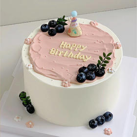 【粉红系蓝莓】简约风-冰淇淋生日蛋糕