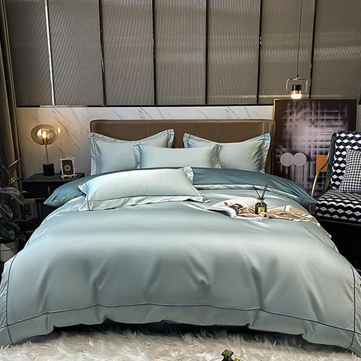 钱皇 长绒棉贡缎四件套 | 活性印染 久洗不易褪色 吸湿透气 柔软亲肤 如丝如缎 品质奢华 五星级体验 商品图0