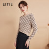 EITIE爱特爱时尚休闲圆领印花通勤显瘦短款套头针织衫毛衣24新款A2401301 商品缩略图0