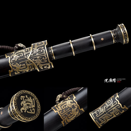 赤炎剑 花纹钢宝剑 刀剑 龙泉沈广隆手工一体硬剑 镇宅剑 未开刃 商品图5