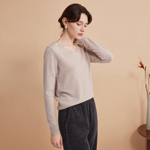 EITIE爱特爱秋季新款羊毛羊绒舒适保暖打底百搭针织衫D2401409 商品图7
