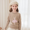 mettekids儿童100%羊绒衫2024秋季新款女童杏色毛衣甜美针织衫 商品缩略图6