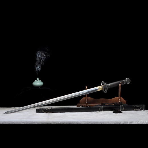 铁装锉银清龙泉剑 龙泉沈广隆宝剑 龙泉沈广隆刀剑 手工剑仿古剑传统收藏剑 未开刃 商品图6