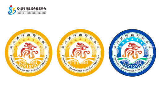 通版定制深圳市坪山实验学校校徽姓名贴布章可缝烫现货现发51 商品图0