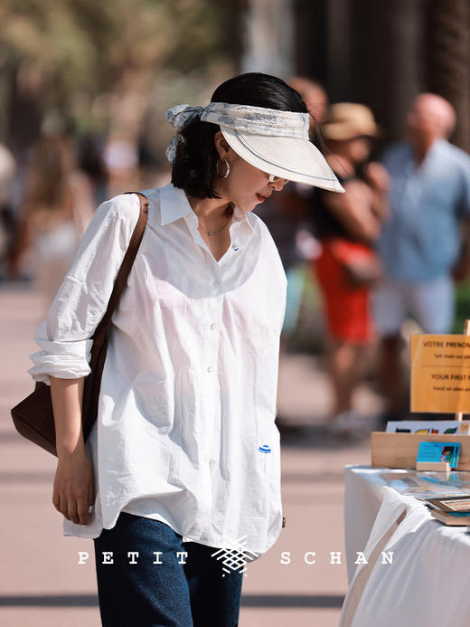 PETIT SCHAN小闪 #066 A Midsummer night's dream 仲夏夜之梦 法式飘带印花大檐空顶帽 商品图5