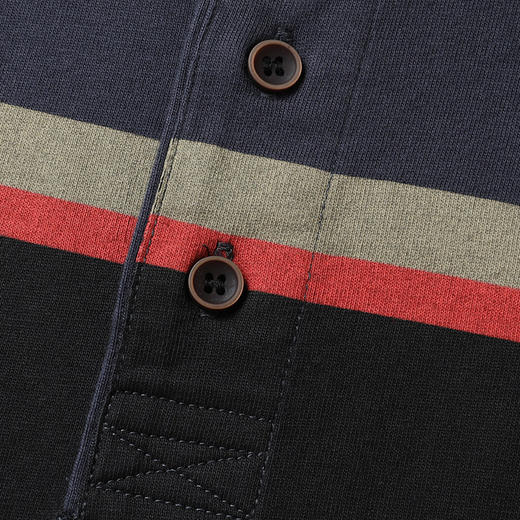 【新款DWP】大依优型大码条纹长袖Polo衫翻领男装加肥加大体恤大号上衣胖子 商品图4