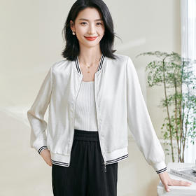 剩S/M 「云白逸风」棒球服短外套 2026春季新款高级感气质减龄棒球服拉链外套0886