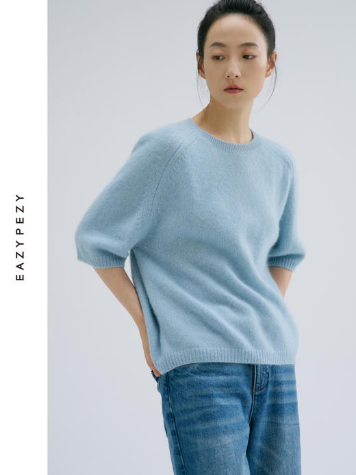 24AW 棉花糖圆领纯羊绒短袖 商品图3