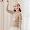 mettekids儿童100%羊绒衫2024秋季新款女童杏色毛衣甜美针织衫 商品缩略图5