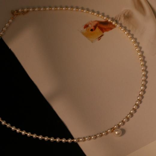 【下单2-3个工作日发】甄珠贝 小香风项链  约3mm/6-7mm珍珠 保色合金+925银镀金配件 可叠搭 商品图2