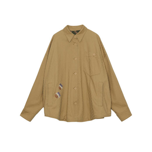 谜底大廓形风衣女2024秋新品休闲风百搭单排扣刺绣外套243ME1109 商品图4