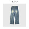 01-1 潘依绣丁丁宠粉【街拍裤】100%棉-设计款洗水直筒阔腿牛仔裤 D6052 商品缩略图2