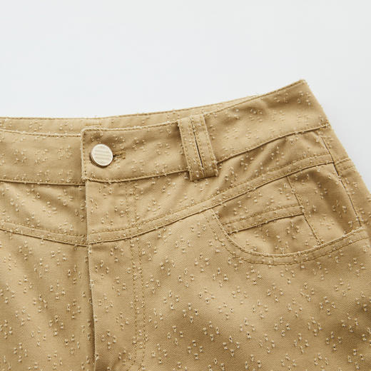 谜底直筒裤女2024秋季新品通勤风时尚高腰纯棉休闲长裤243MK0969 商品图3