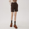 谜底短裤女士2024秋季新品通勤风简约时尚靴裤直筒裤子243MK1094 商品缩略图3