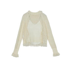 谜底两件套毛衫女2024秋季新品优雅柔美气质上衣针织衫243MZ1268