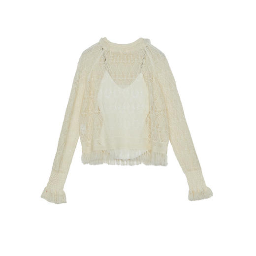 谜底两件套毛衫女2024秋季新品优雅柔美气质上衣针织衫243MZ1268 商品图0