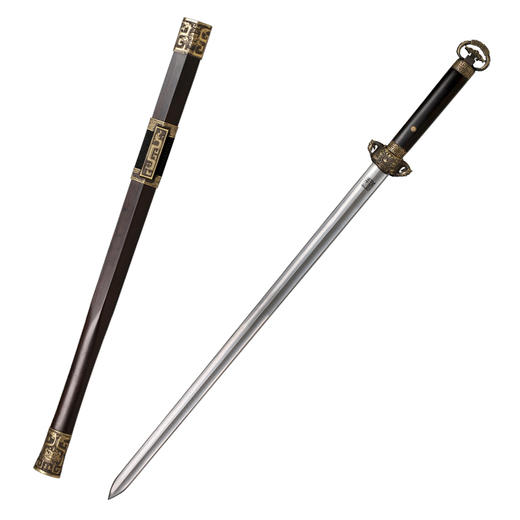 度遥汉剑 汉唐宝剑  花纹钢 龙泉沈广隆宝剑 手工一体剑  未开刃 商品图6