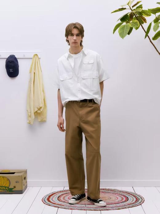 EviStub/E-4XCK618/重水洗密织全棉竹节抗撕直筒休闲工装裤 商品图1