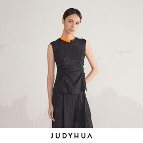 JUDYHUA 流沙系列抽褶无袖上衣