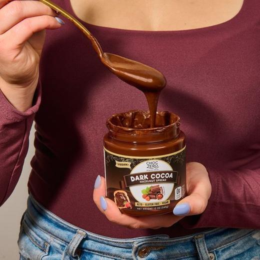 【瘦龙】Choczero 黑巧克力榛子酱 340g/瓶 配面包低碳水早餐 冰淇淋烘焙原料 商品图1