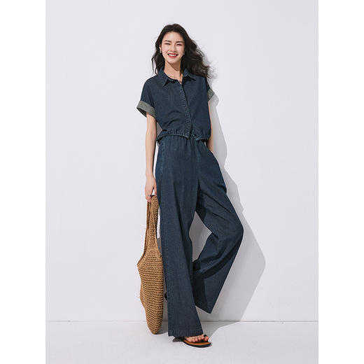 棉仓353619002-汉麻牛仔阔腿裤 商品图4