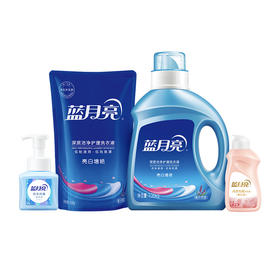 蓝月亮薰衣草亮白增艳洗衣液1.06kg+500g薰亮白袋装+255ml泡沫抑菌洗手液-琥珀雪松+80g内衣洗