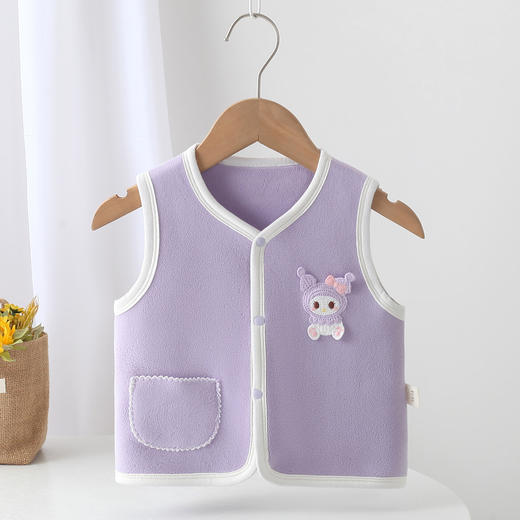 2024年秋季新款婴幼儿柔软舒适双面奥粒绒面料卡通图案对开门马夹 商品图9