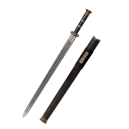 大成汉剑 汉唐宝剑  花纹钢 龙泉沈广隆宝剑 手工一体剑  未开刃 商品图5