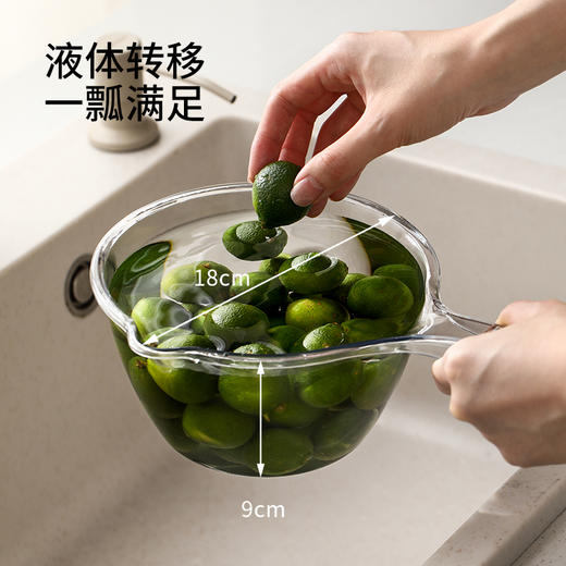 FaSoLa家用厨房透明水勺长柄简约创意塑料舀水勺加厚大容量水瓢 商品图3