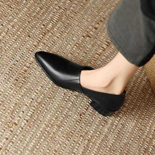 【预售5天】粗跟尖头深口单鞋，羊皮欧韩简约复古中跟鞋LG&2535-75 商品图2