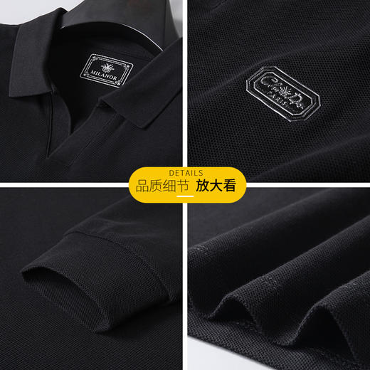 【V领】【新款DK】大依优型大码长袖Polo衫翻领男士加肥加大休闲大码男装宽松长袖体恤上衣 商品图2