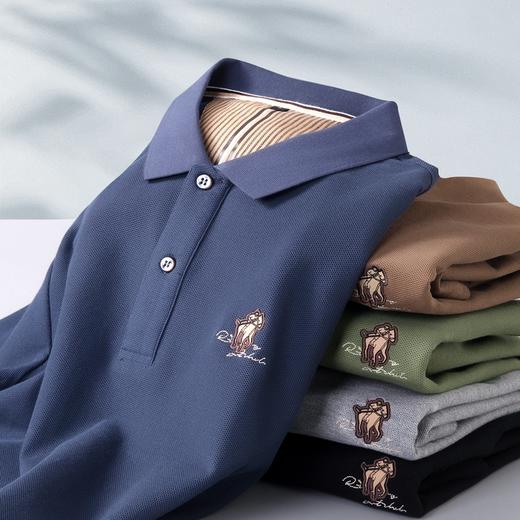 【新款DK】大依优型大码长袖Polo衫翻领男士加肥加大休闲大码男装宽松长袖体恤上衣 商品图3