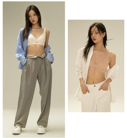 DANMO旦茉 美背透气网纱文胸 | 深V性感  U形美背 无痕无钢圈  承托不跑杯 亲肤舒适 商品图0