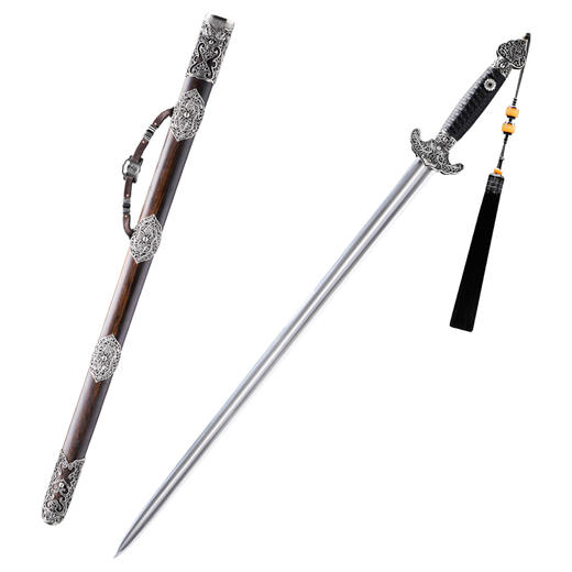 双龙御剑 手工花纹钢宝剑 清式宝剑 龙泉沈广隆宝剑  未开刃 商品图7