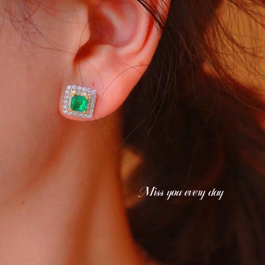 1.13ct 祖母绿耳钉 商品图7