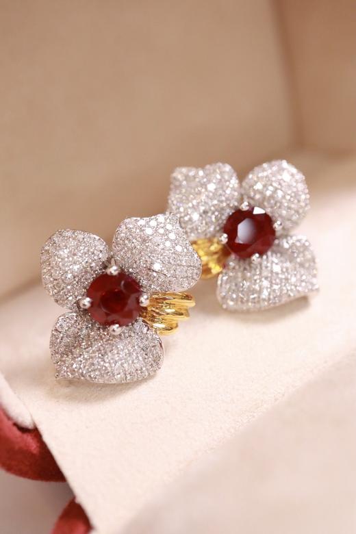 1.63ct 红宝石耳钉 商品图5