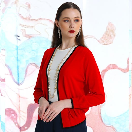 1E6013--胭脂、祖母绿色针织衫--云髻峨峨--《LSF》 商品图3