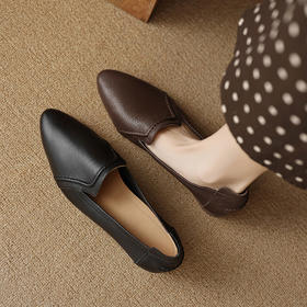 【预售5天】法式复古羊皮奶奶鞋，时尚里外全皮女单鞋SY&G1346