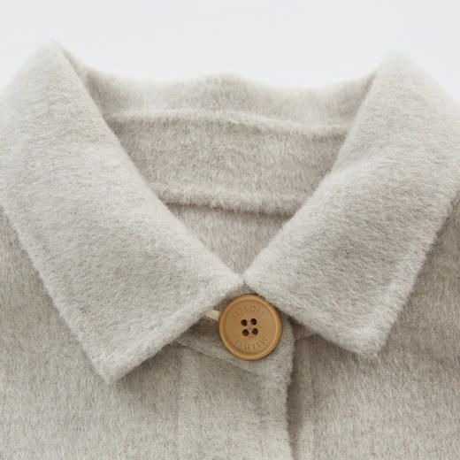 谜底羊毛呢大衣女2024秋款休闲风百搭大口袋中长款外套243MD1083 商品图3