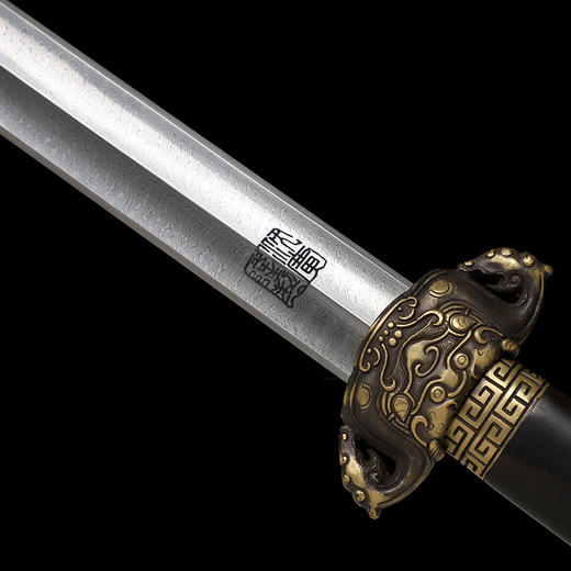 度遥汉剑 汉唐宝剑  花纹钢 龙泉沈广隆宝剑 手工一体剑  未开刃 商品图3