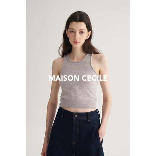 MAISON CECILE 羊绒羊毛卷边显瘦针织背心 商品图3