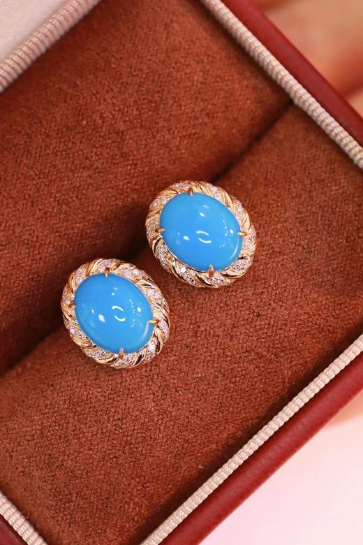 4.62ct 松绿石耳钉 商品图2