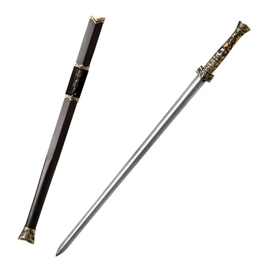 龙啸汉剑 汉唐宝剑  花纹钢 龙泉沈广隆宝剑 手工一体剑  未开刃 商品图6