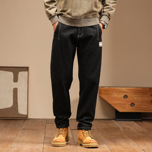 【新款DQ】大依优型大码潮款小脚牛仔裤长裤男舒适休闲简约百搭加肥加大男装 商品图4