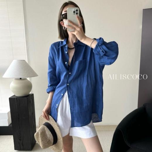 【法式翻领棉麻衬衫】版型松弛有度 精选优质面料 时髦百搭 通勤刷街均可 商品图3