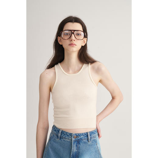 MAISON CECILE 羊绒羊毛卷边显瘦针织背心 商品图0