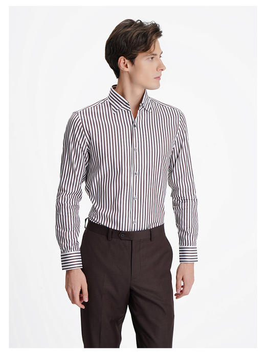 callisto咖啡色纯棉长袖衬衫 商品图3