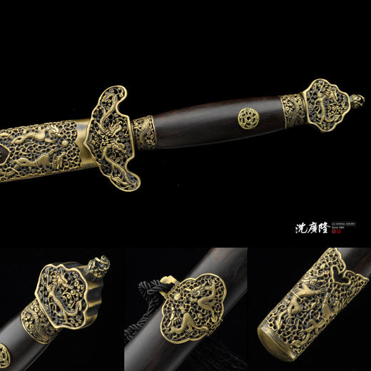 双龙剑 龙泉沈广隆宝剑 仿古剑 手工传统剑 收藏剑 未开刃 商品图3