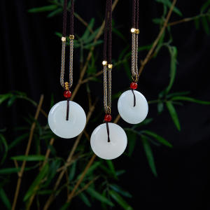 D和田玉吊坠-白玉平安扣配绳30 商品图0